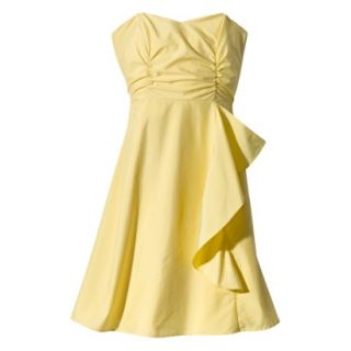 TEVOLIO Womens Plus Size Strapless Taffeta Dress w/Ruffle   Sassy Yellow   28W