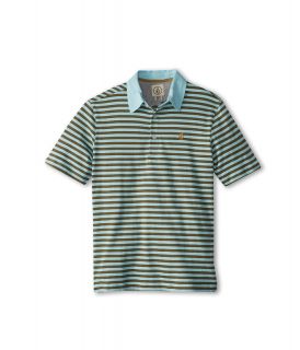 Volcom Kids Wowzer Stripe Polo Boys Short Sleeve Pullover (Blue)