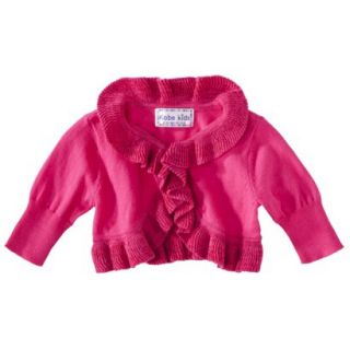Infant Toddler Girls Ruffle Cardigan   Pink 18 M