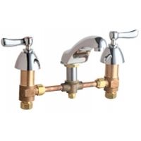 Chicago Faucets 404 ABCP Universal Widespread Deck Mounted Lavatory Faucet
