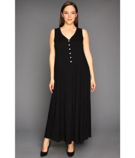 Karen Kane Plus Size Button Up Maxi Dress Womens Dress (Black)