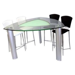 Chintaly Tracy Triangle Glass Top Dining Table Multicolor   CTY441