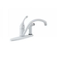 Delta Faucet 340 WH DST Collins Single Handle Kitchen Faucet with Side Spray
