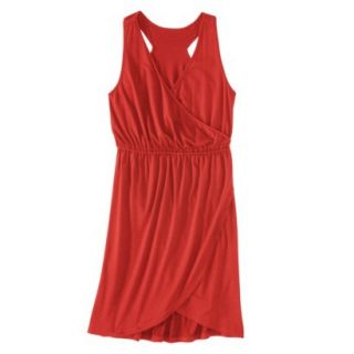 Merona Womens Knit Wrap Racerback Dress   Hot Orange   XXL