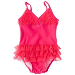 Circo Infant Toddler Girls 1 Piece Tutu Swimsuit   Pink 12 M