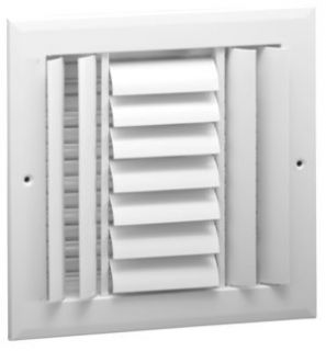 Hart Cooley A613MS 8x4 W HVAC Register, 8 W x 4 H, ThreeWay Aluminum for Sidewall/Ceiling White (026798)