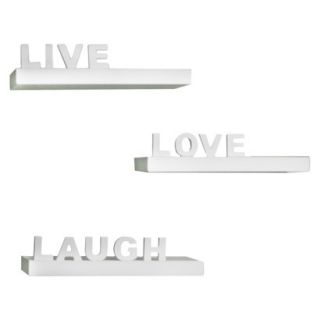 Wall Shelving Set Live, Love, Laugh Shelf Set White