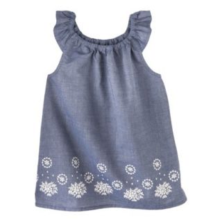 Genuine Kids from OshKosh Infant Toddler Girls Embroidered Tank   Denim Blue