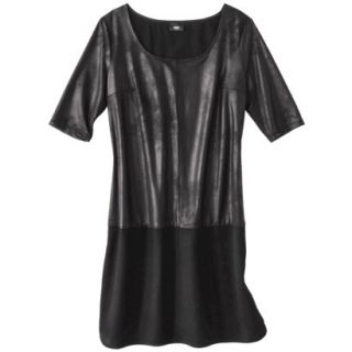 Mossimo Womens Short Sleeve Shift Dress   Black Foil XL