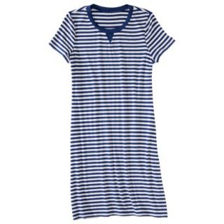 Merona Womens Knit T Shirt Dress   Blue/White   XL
