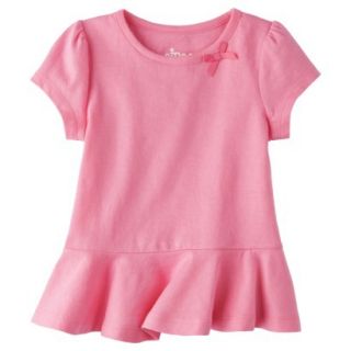 Circo Infant Toddler Girls Short Sleeve Peplum T Shirt   Pink 3T