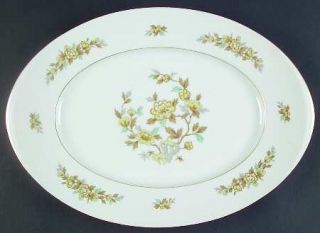 Style House Indore 16 Oval Serving Platter, Fine China Dinnerware   Yellow Flow