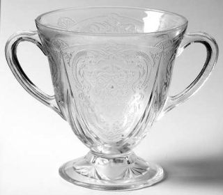 Hazel Atlas Royal Lace Clear Footed Open Sugar   Clear,Depression Glass