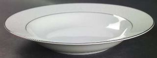 Style House Brocade Rim Soup Bowl, Fine China Dinnerware   White Flowers & Scrol