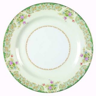 Wentworth Greenleigh (Green&Aqua Border) Dinner Plate, Fine China Dinnerware   G
