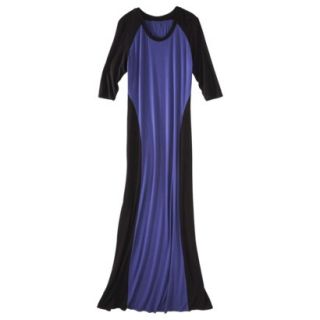 Mossimo Womens Elbow Sleeve Maxi Dress   Black/Blue L