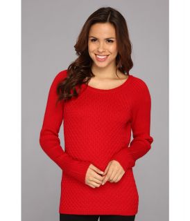 Calvin Klein Honeycomb Ribbed Texture Sweater Womens Sweater (Red)