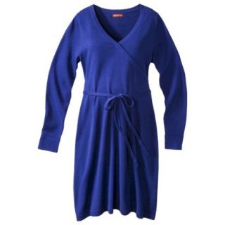 Merona Maternity Long Sleeve V Neck Sweater Dress   Blue XS