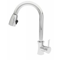 La Torre 17787 BN Konvex Kitchen Single Hole Faucet with Pull Down Spray