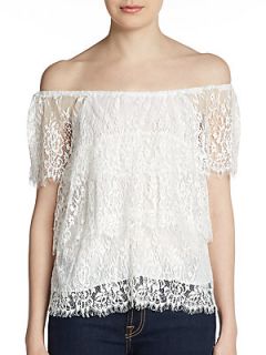 Angelica Floral Lace Blouse   White