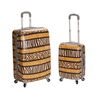 Rockland Safari 2 piece Lightweight Hardside Spinner Luggage Set (SafariMaterial Polycarbonate/ABSLarge, fully lined main compartmentWeight Large 28 inch upright (11 pound), 20 inch carry on (6.8 pound)Retractable handle system provides optimum mobility