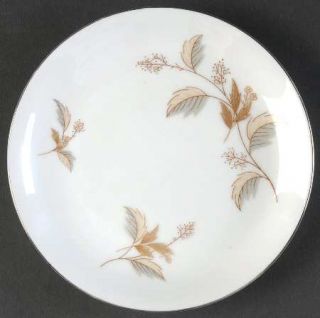 Arlen Oak Leaf Bread & Butter Plate, Fine China Dinnerware   Brown/Gray Leaves O