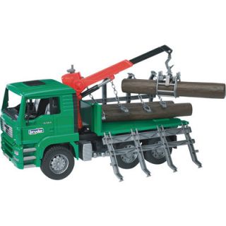 Bruder MAN TGA Timber Truck with Crane, 3 Logs, Model# 02769