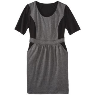 Mossimo Womens Plus Size Elbow Sleeve Ponte Dress   Black/White 1