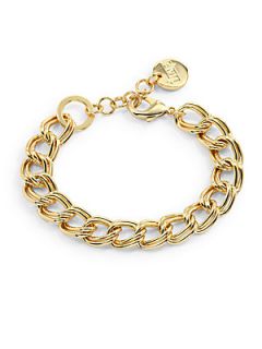 Twisted Double Link Bracelet   Gold