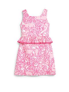 Lilly Pulitzer Kids Girls Lowe Peplum Dress   Pink