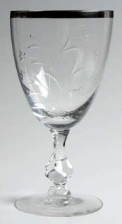 Tiffin Franciscan Princess Margaret Tif #17524(Plat. Trim) Water Goblet   Stem #