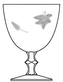 Reizart Falling Leaves Water Goblet   Stem #986, Cut Falling Leaves Design