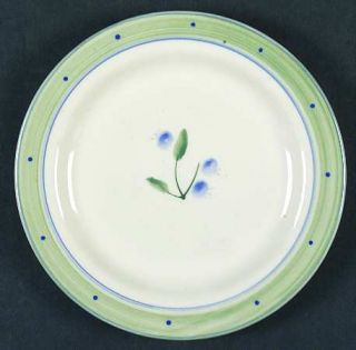 Hartstone Blueberry (Green & Blue Bands) Salad Plate, Fine China Dinnerware   Bl