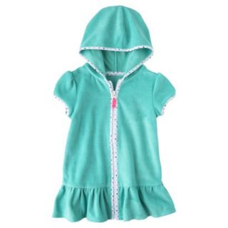 Circo Infant Toddler Girls Hooded Cover Up Dress   Turquoise 2T