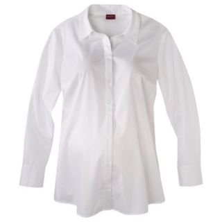 Merona Maternity Long Sleeve Shirt   White XL
