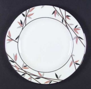 Lenox China Kyoto Salad Plate, Fine China Dinnerware   Rust Band, Rust & Gray Le