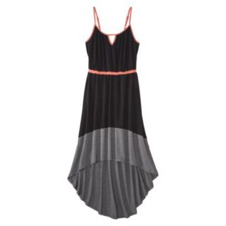 Merona Petites Sleeveless High Low Maxi Dress   Black/Mango SP