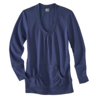 C9 by Champion Womens Yoga Layering Top With Front Pocket   Slate Blue XS