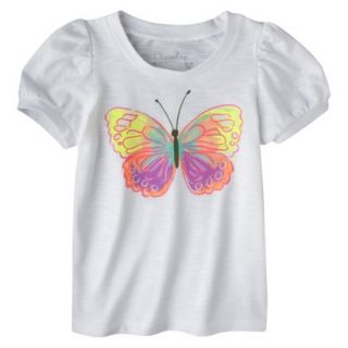Cherokee Infant Toddler Girls Short Sleeve Butterfly Tee   Fresh White 12 M