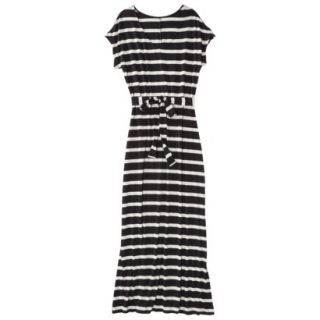 Merona Petites Short Sleeve V Neck Maxi Dress   Black/Cream XLP