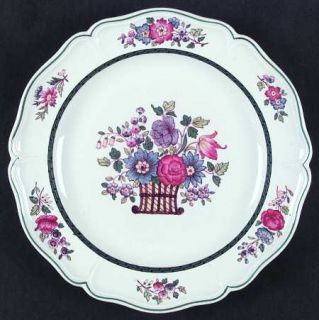 Wedgwood Floral (Scallop) Dinner Plate, Fine China Dinnerware   Multicolor Flowe