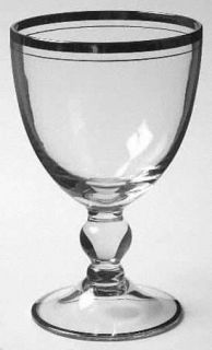 West Virginia Glass Specialty 678 1 Water Goblet   Stem #678,Double Platinum Tri