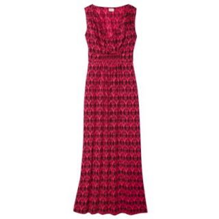 Merona Womens Woven Drapey Maxi Dress   Berry Cobbler Print   L
