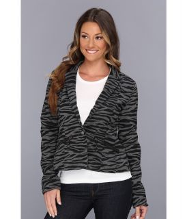 dollhouse Fleece Zipper Pocket Blazer Womens Jacket (Gray)