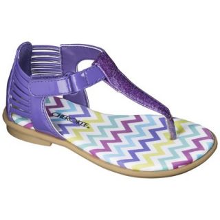 Toddler Girls Cherokee Jingles Thong Sandals   Purple 5