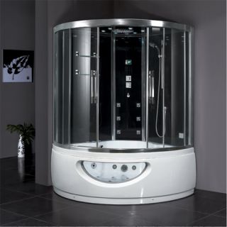 Ariel DA333F8 Bath Platinum Steam Shower amp; Sauna 59 x 59 Large Bow Front with Whirlpool Tub Corner fit