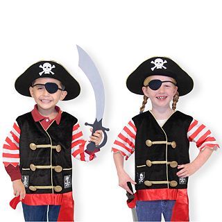 Melissa & Doug Pirate Role Play Costume Set, Red/White/Gold