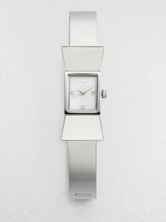 Kate Spade New York Carlyle Stainless Steel Bow Bangle Bracelet Watch   Silver