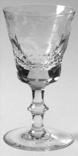 Edinburgh Crystal Lochnagar Sherry Glass   Etched Grapes, Cut Diamond,Thumbprint