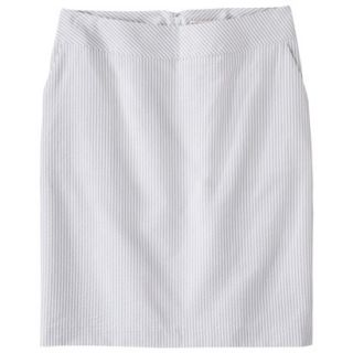 Merona Womens Seersucker Pencil Skirt   Grey/White   10